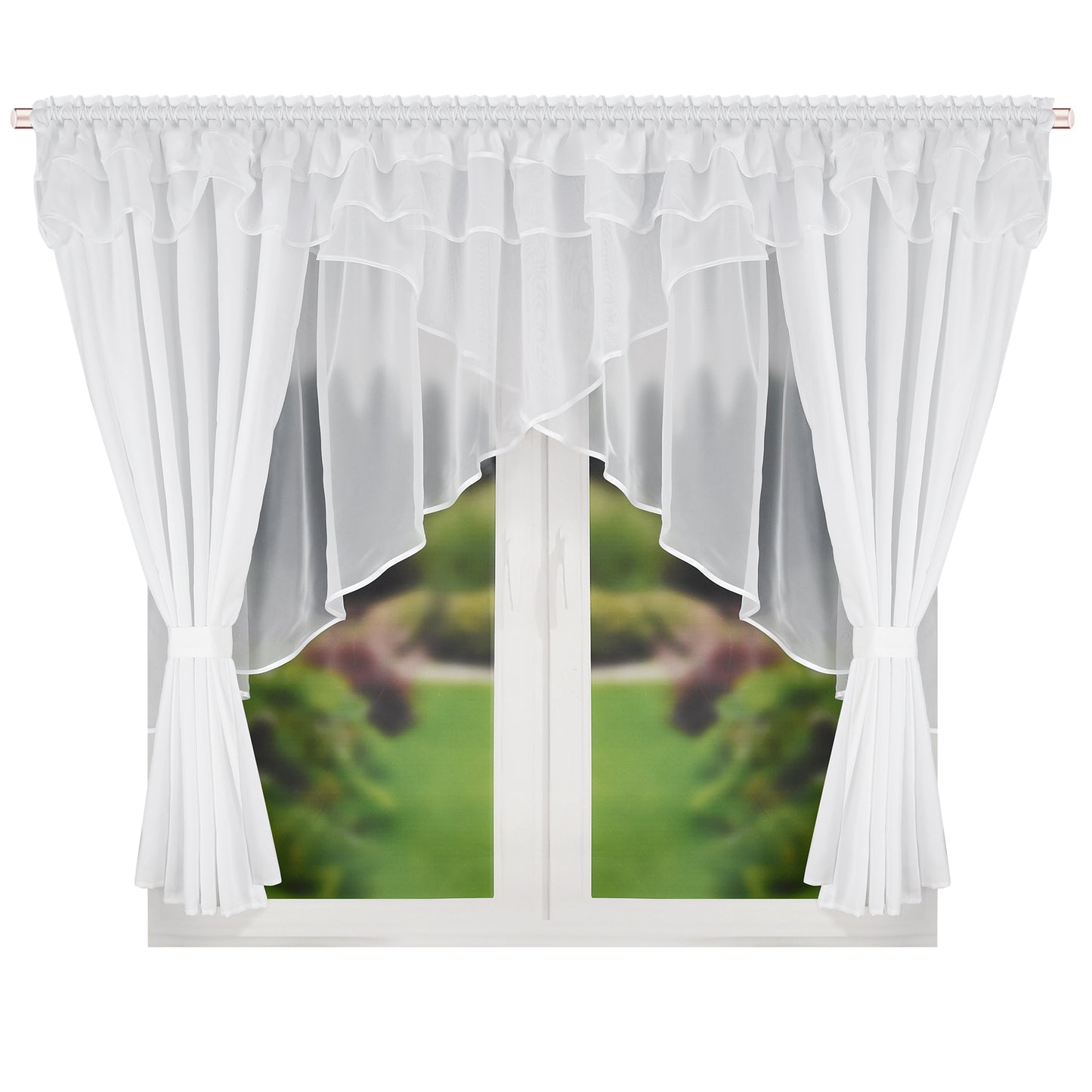 WERA - White curtain set with voile curtain + lambrequin image 0
