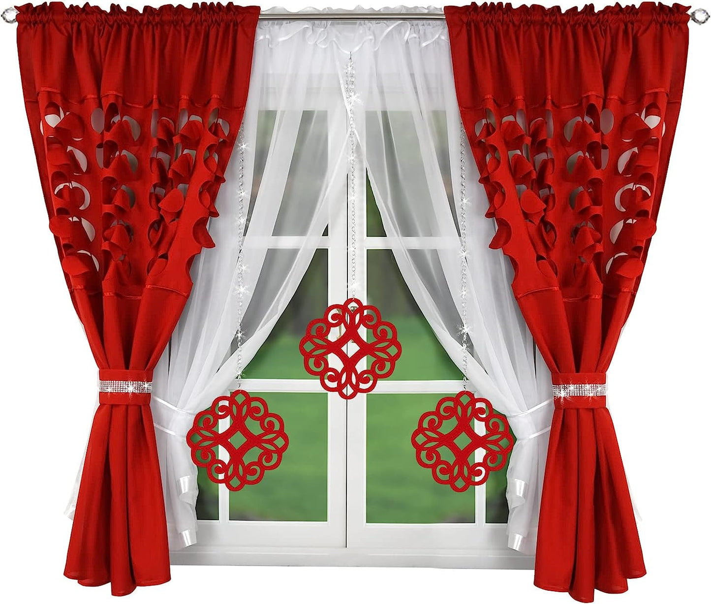 Decorative set with azure pendants -RED image 0