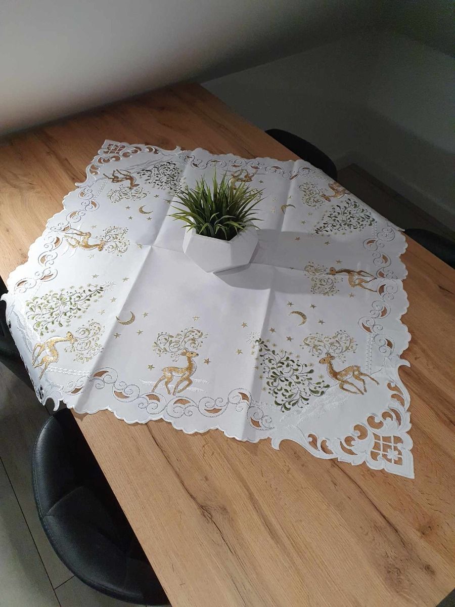 TABLECLOTH Christmas Reindeer - Table Runner - White image 3