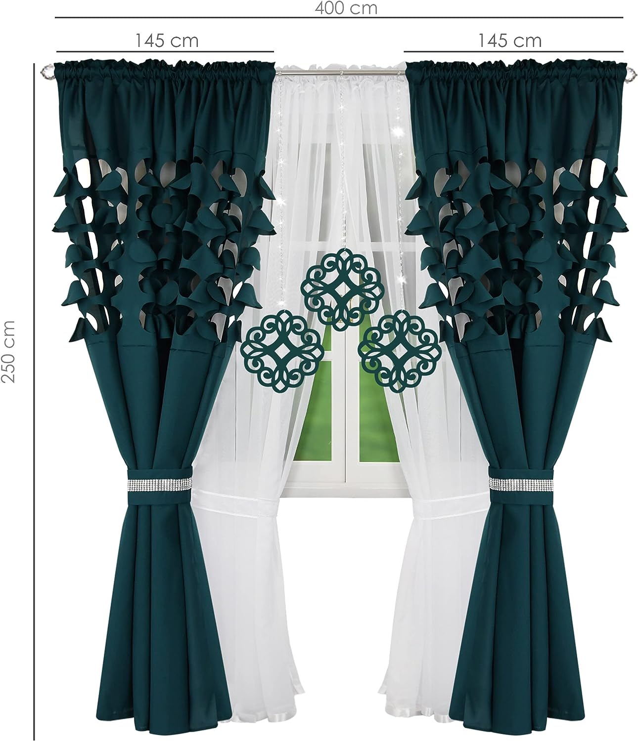 Decorative set with azure pendants - DARK GREEN image 1