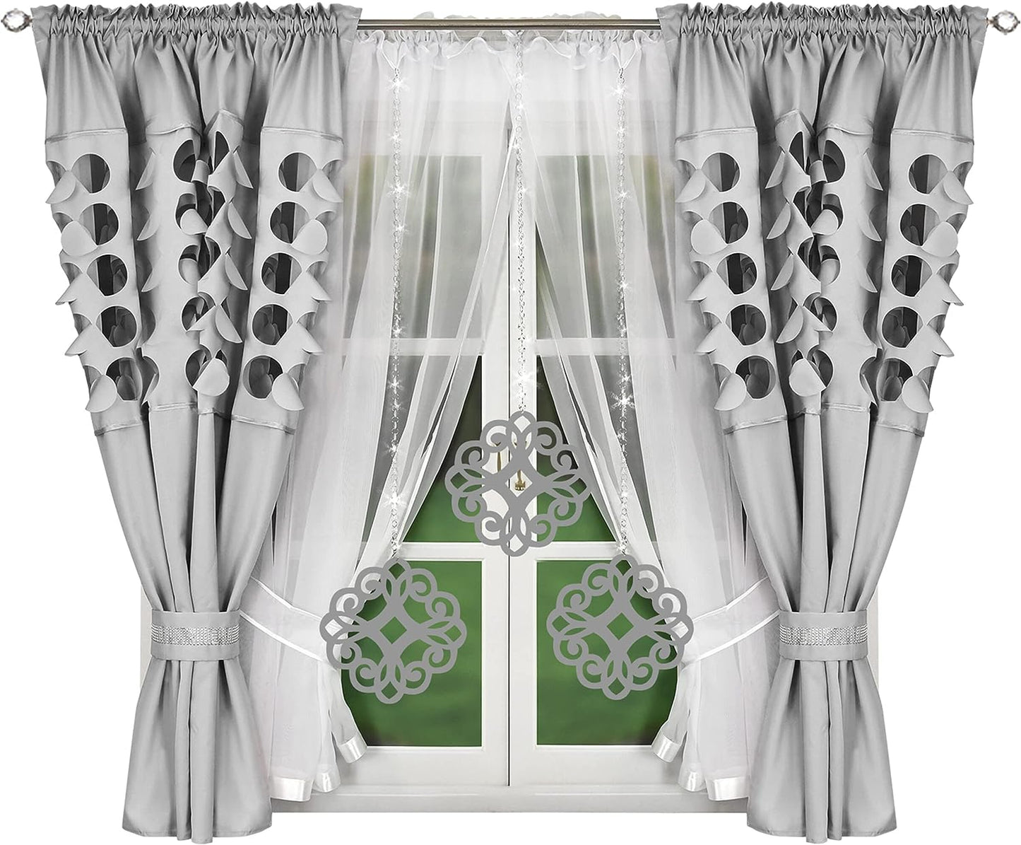 Decorative set with azure pendants - SILVER image 0