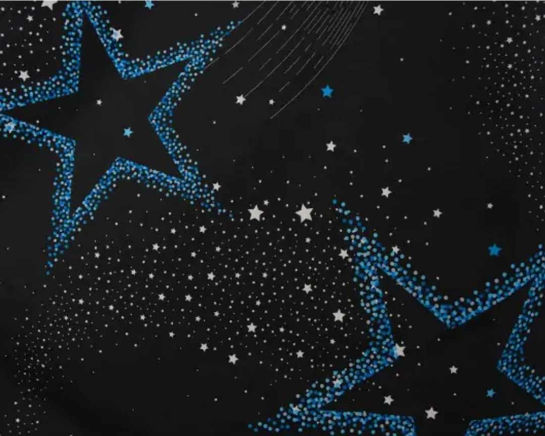 Black curtain with stars on a tape 145x250cm HERMINIA image 3