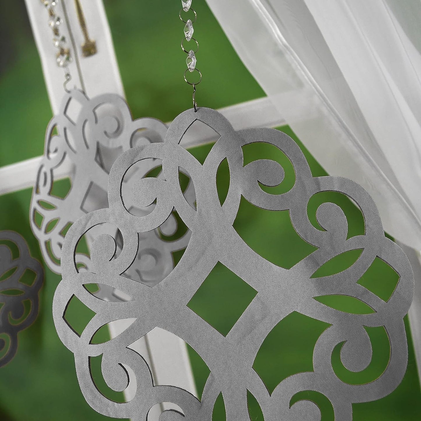 Decorative set with azure pendants - SILVER image 4