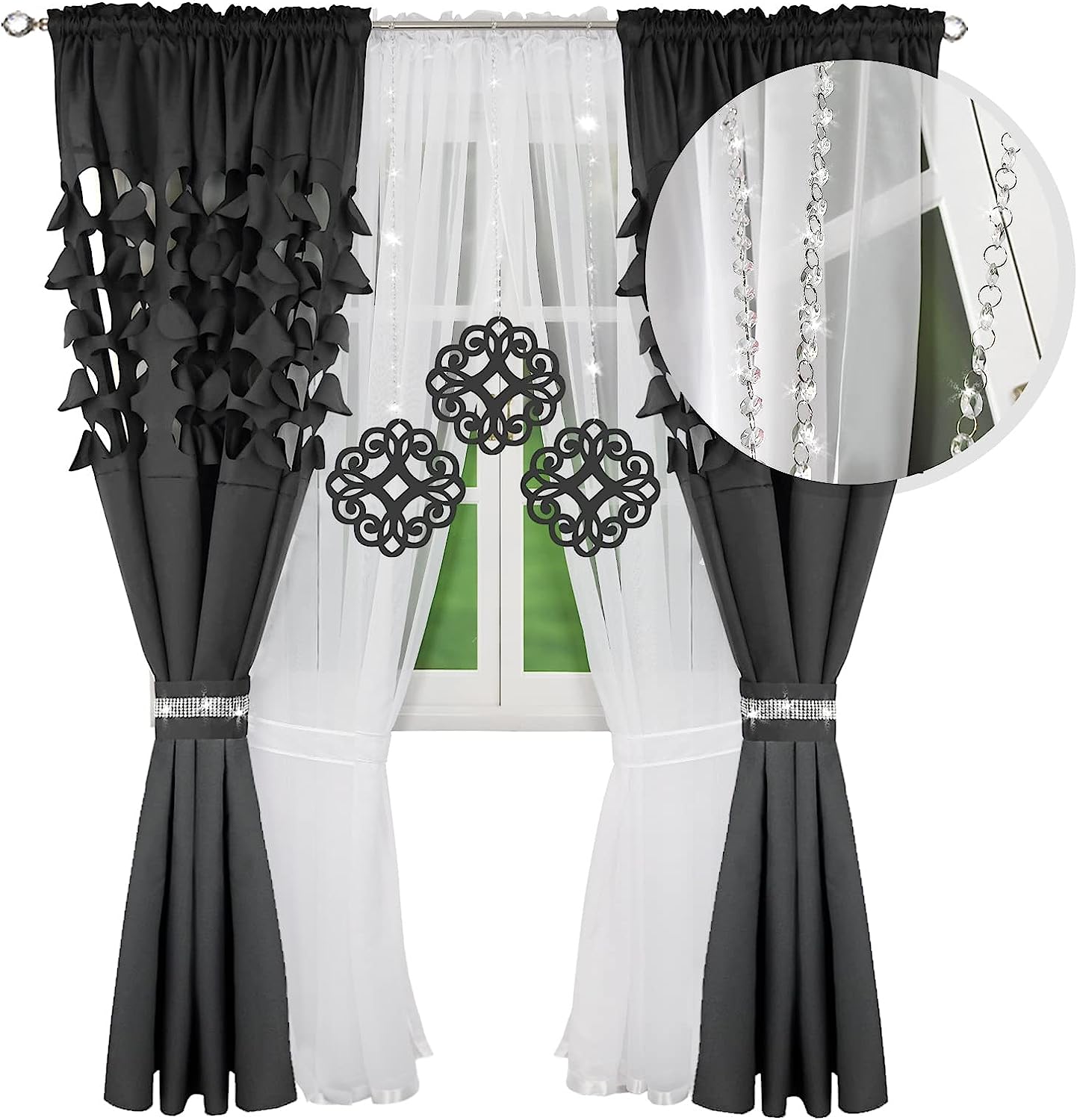 Decorative set with azure pendants -GREY image 1
