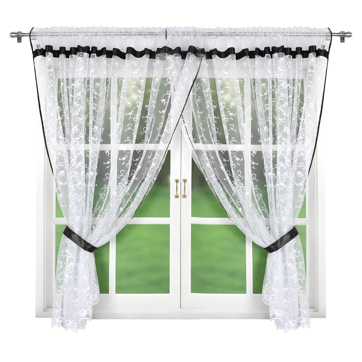 Spring Tulle Curtain Embroidered with Raluka flowers image 0