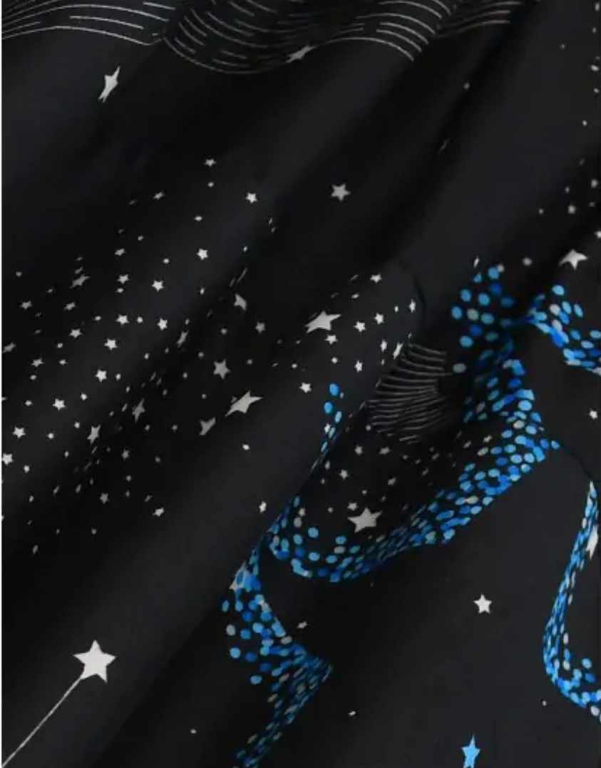 Black curtain with stars on a tape 145x250cm HERMINIA image 2