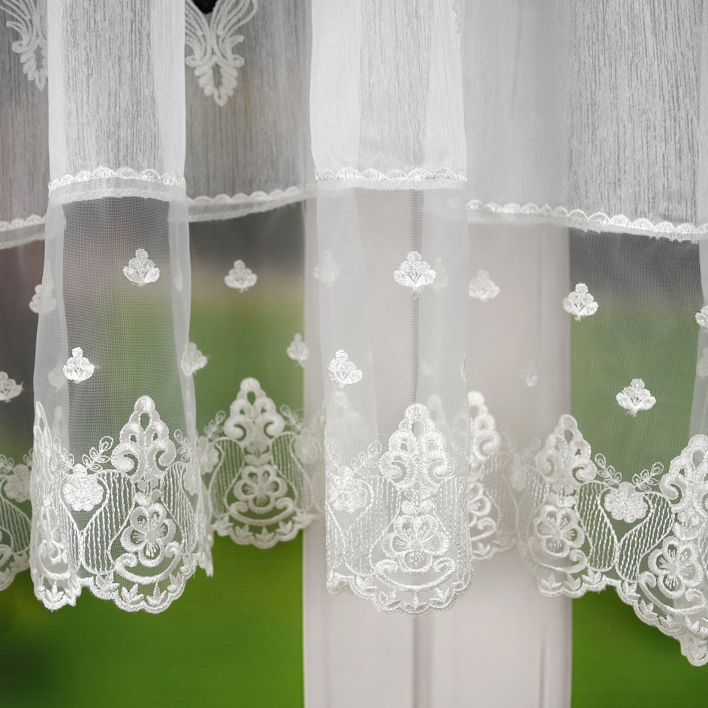 RICAMO - Sable curtain with black embroidery decorated image 2