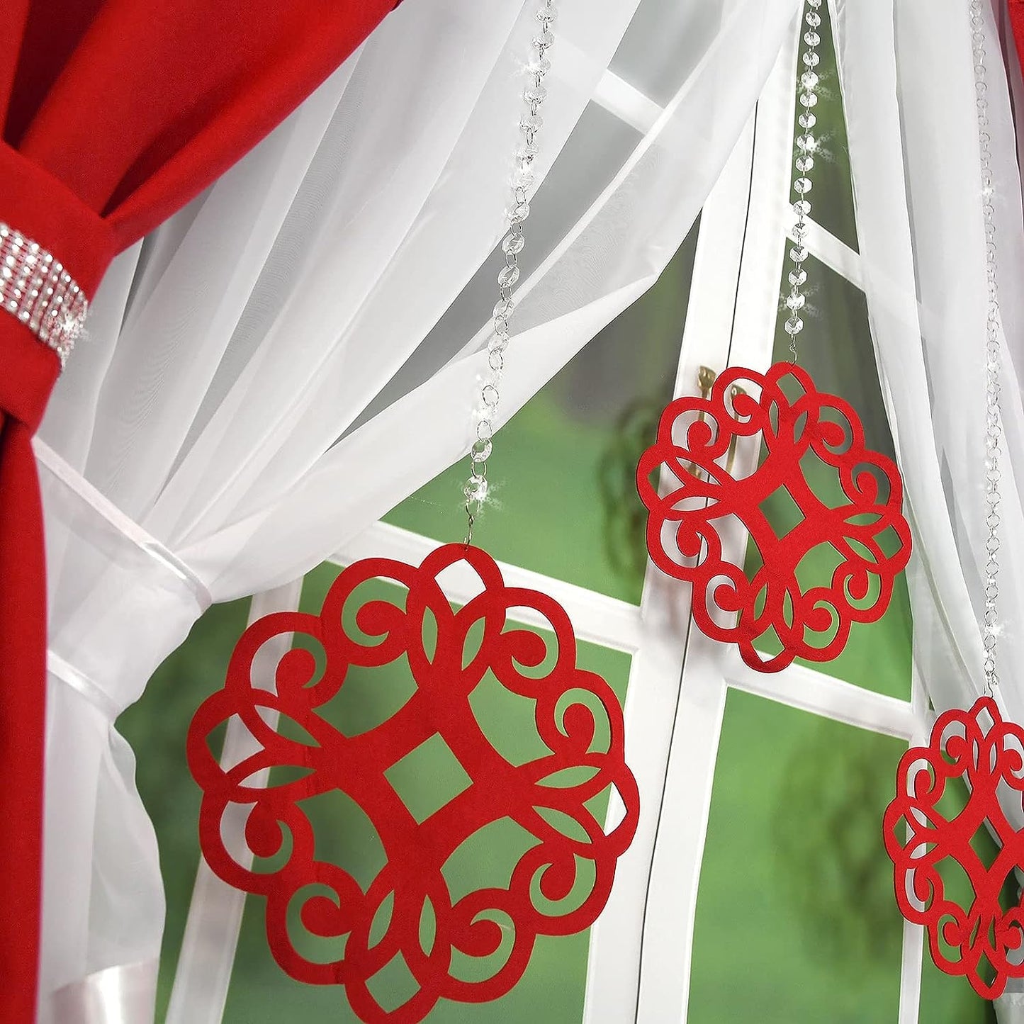 Decorative set with azure pendants -RED image 3