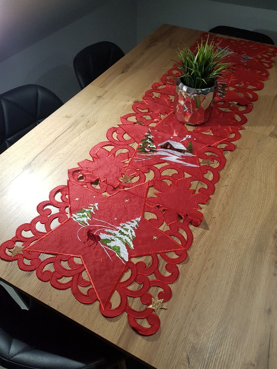 Embroidered Christmas table runner - Style 2 image 7