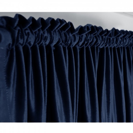 Navy blue velvet curtain on a tape 135x270cm ARACELI image 2
