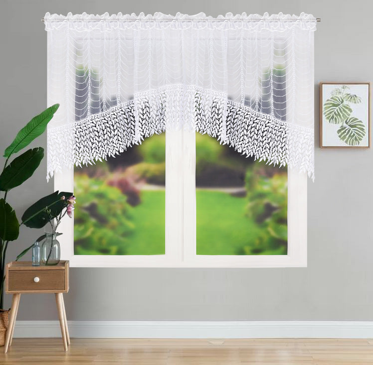 MILIA - white curtains with beads and a flower-shaped pendant image 1