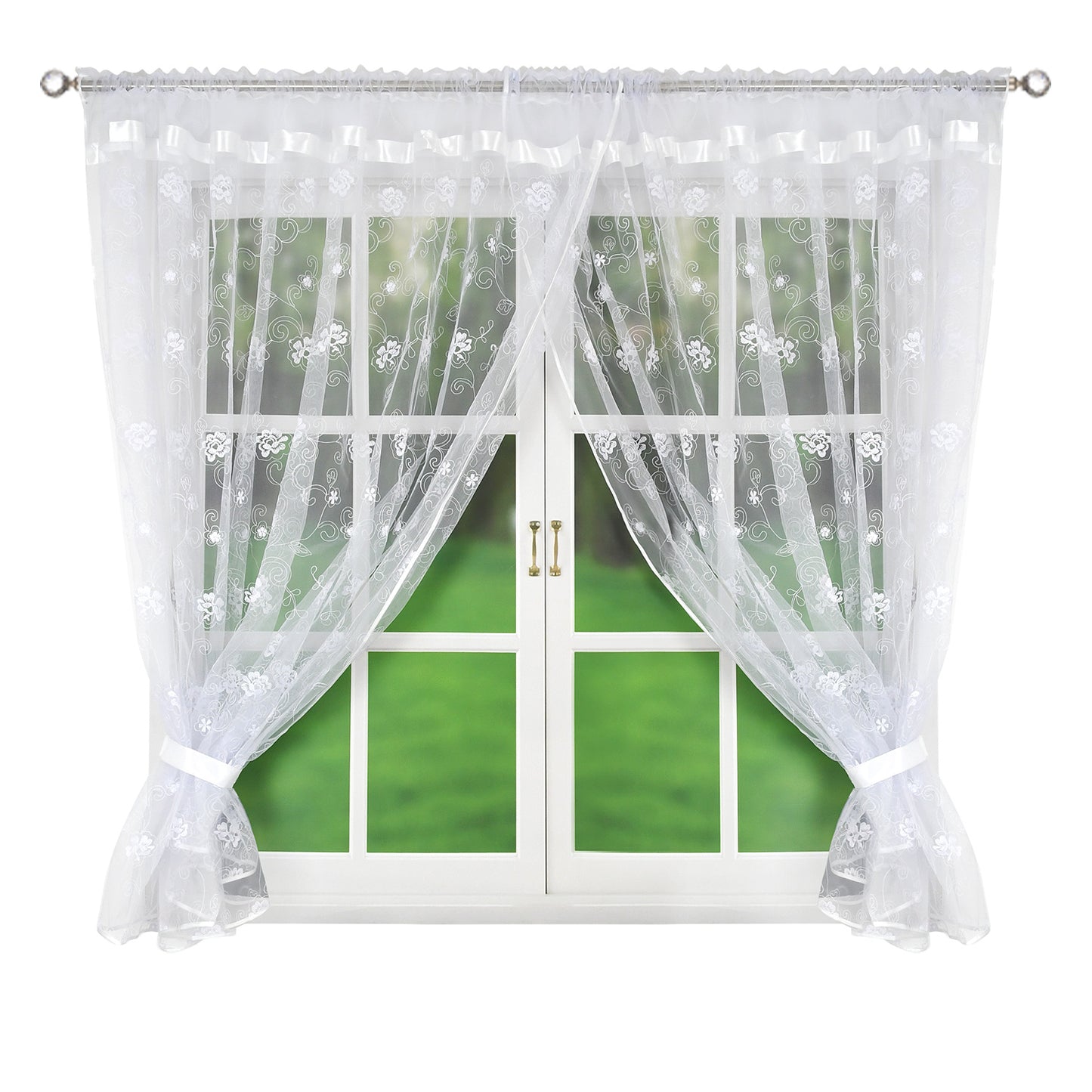 Spring Tulle Curtain Embroidered with Raluka flowers image 1