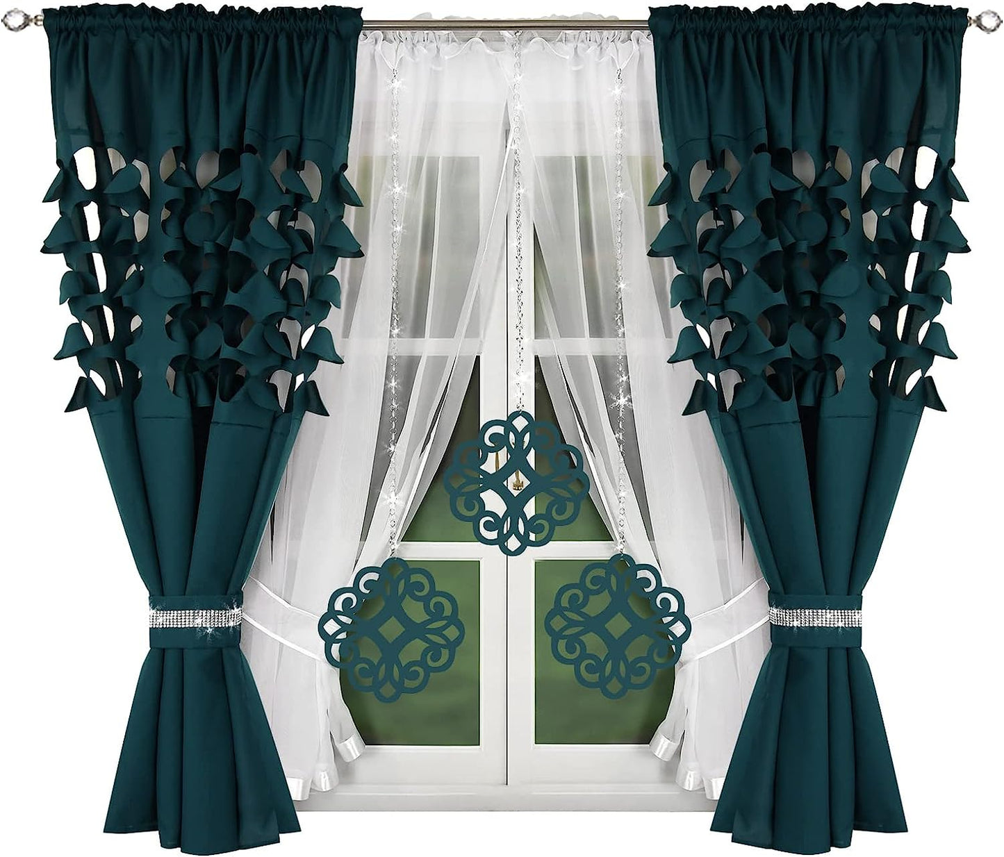 Decorative set with azure pendants - DARK GREEN image 0