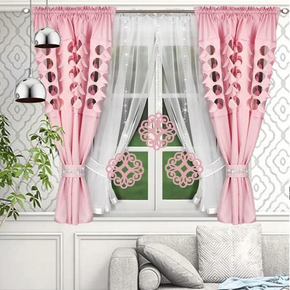 Decorative set with azure pendants - PASTEL PINK image 1