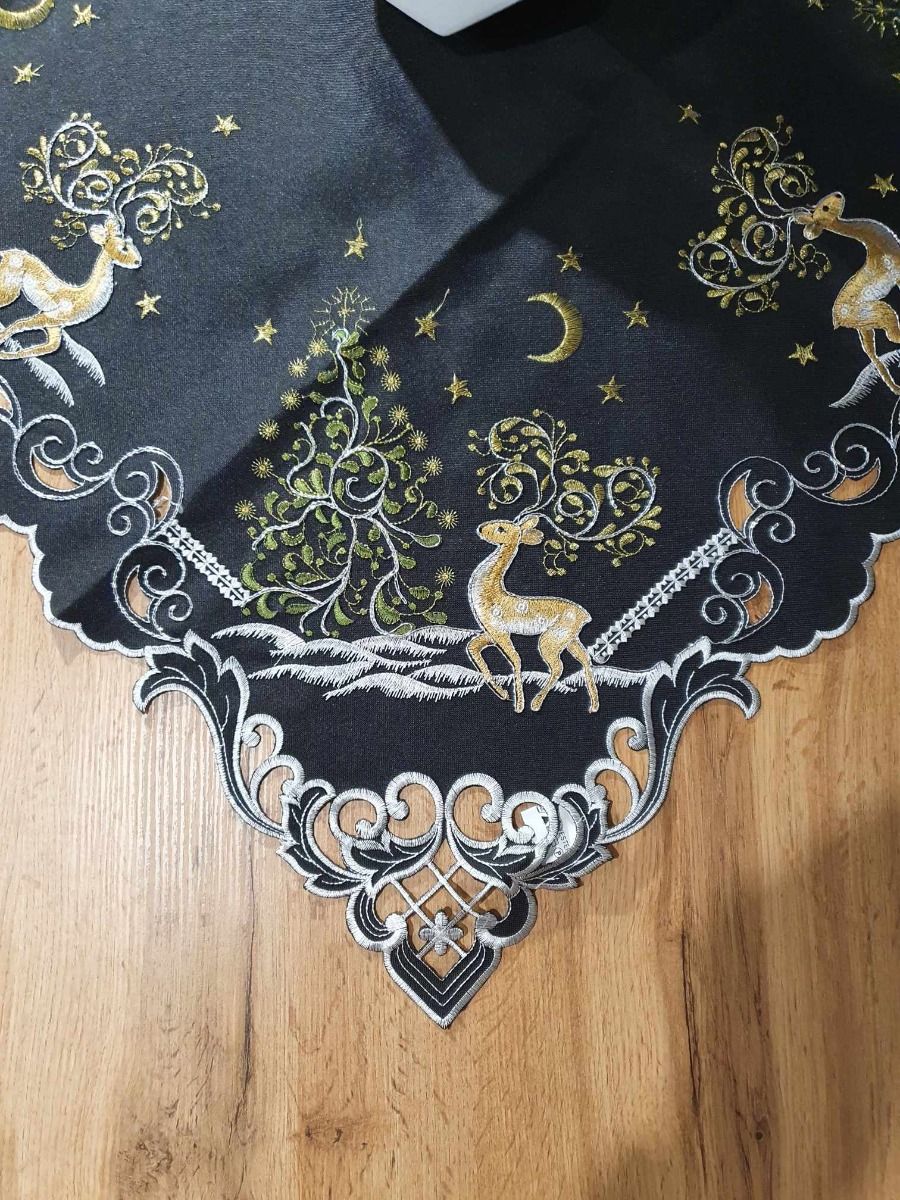 TABLECLOTH Christmas Reindeer - Table Runner - Black image 3