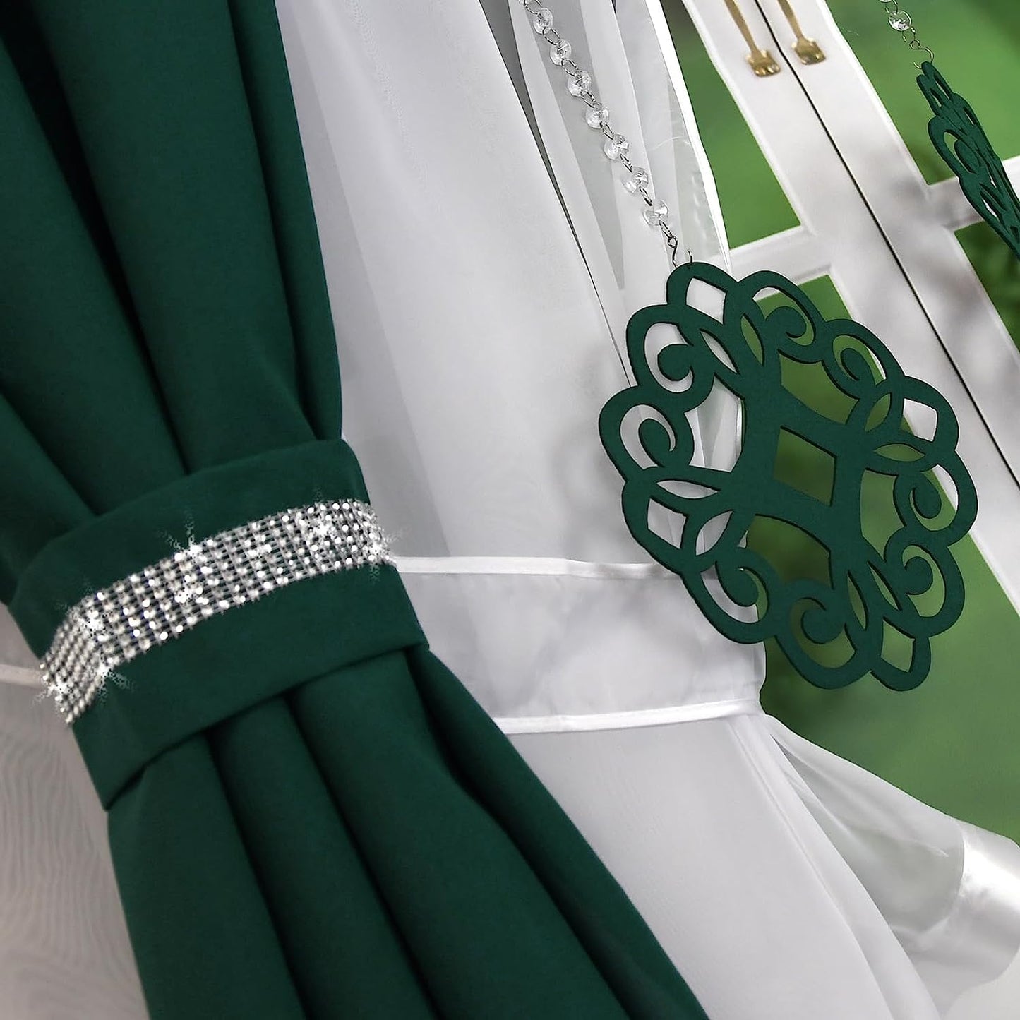 Decorative set with azure pendants - FOREST GREEN image 3