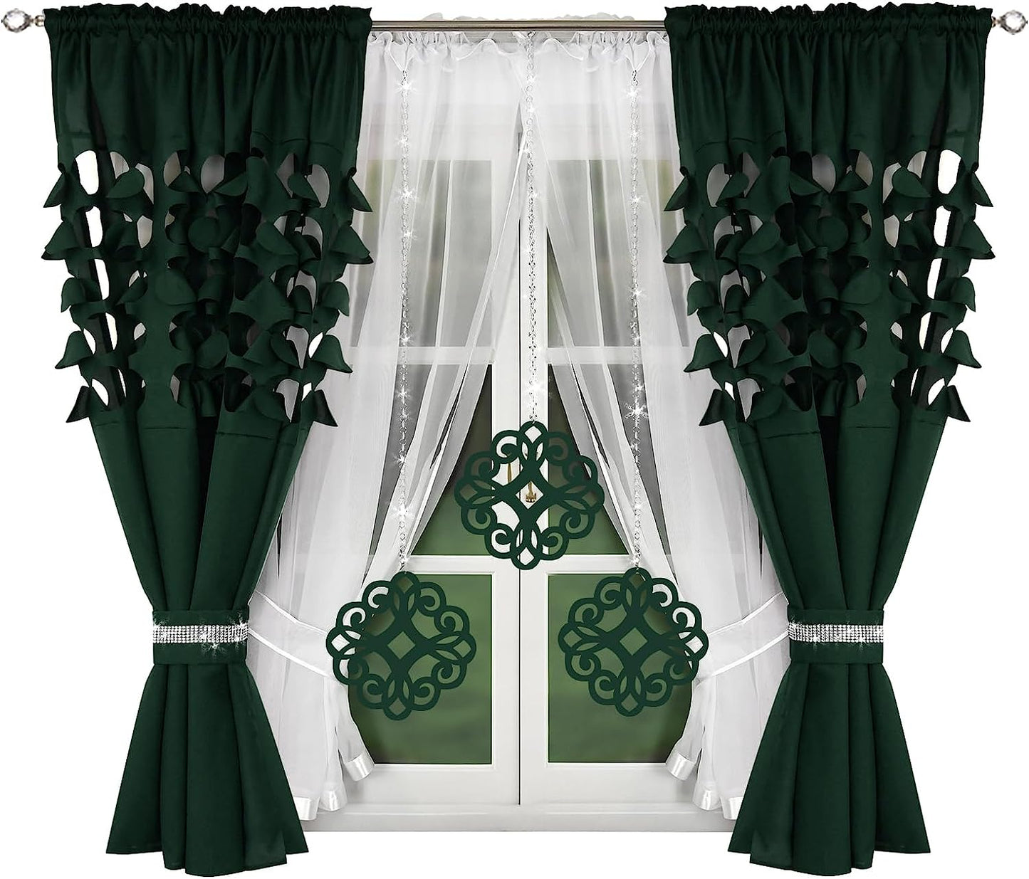 Decorative set with azure pendants - FOREST GREEN image 0