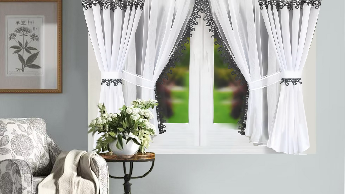 ZAYA Short Gray Curtain Decorative Set