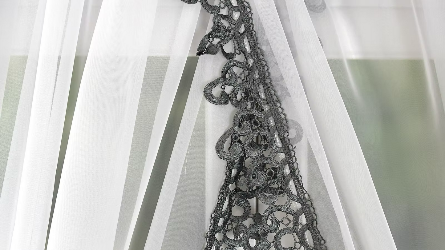 ZAYA Short Gray Curtain Decorative Set