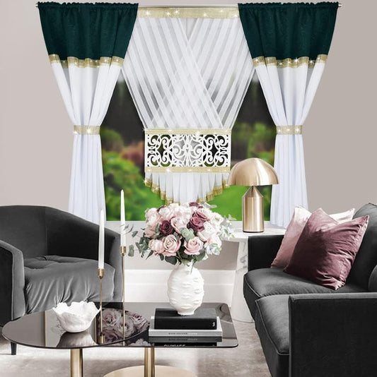 DESSI Dark Green Curtains - short image 1
