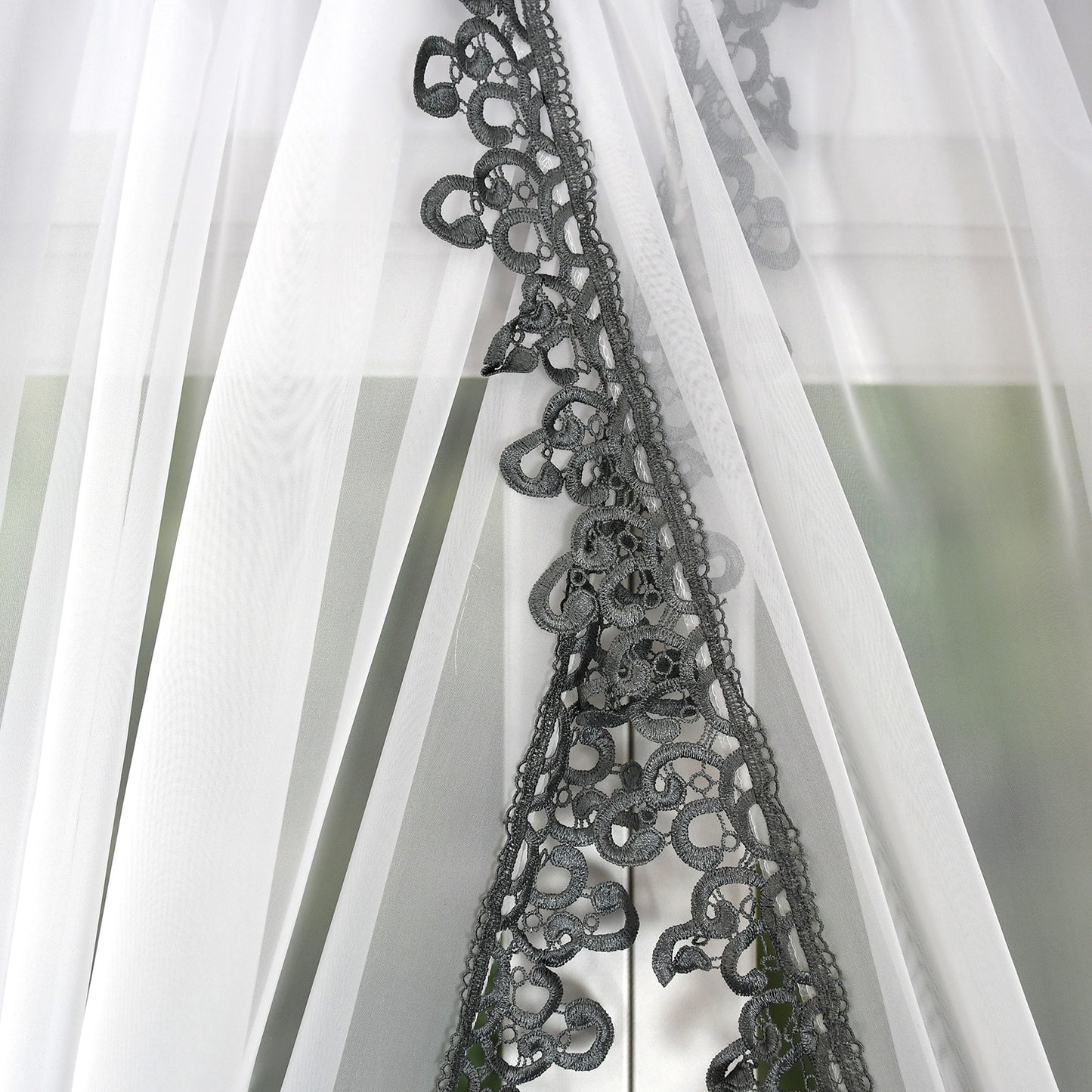 ZAYA Short Gray Curtain Decorative Set image 2