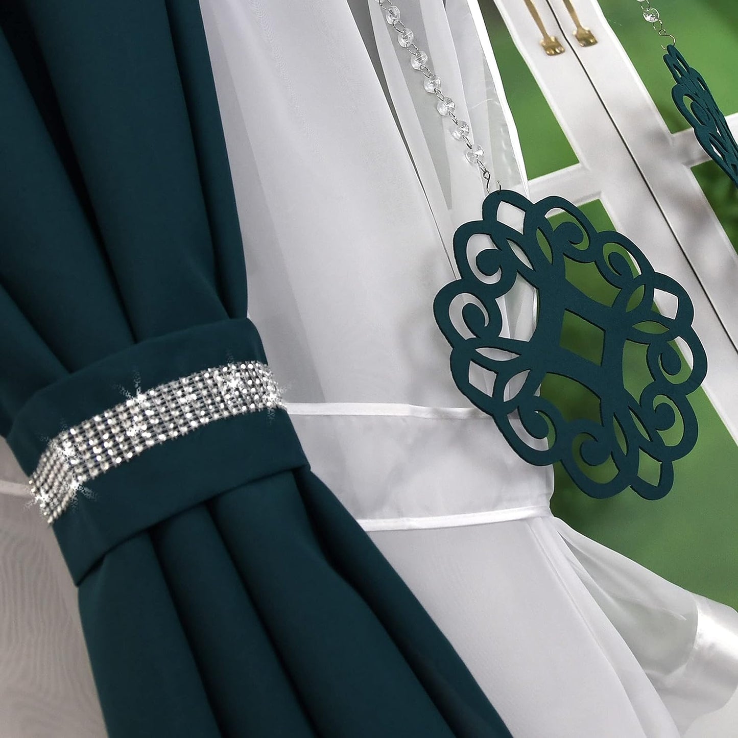 Decorative set with azure pendants - DARK GREEN image 3
