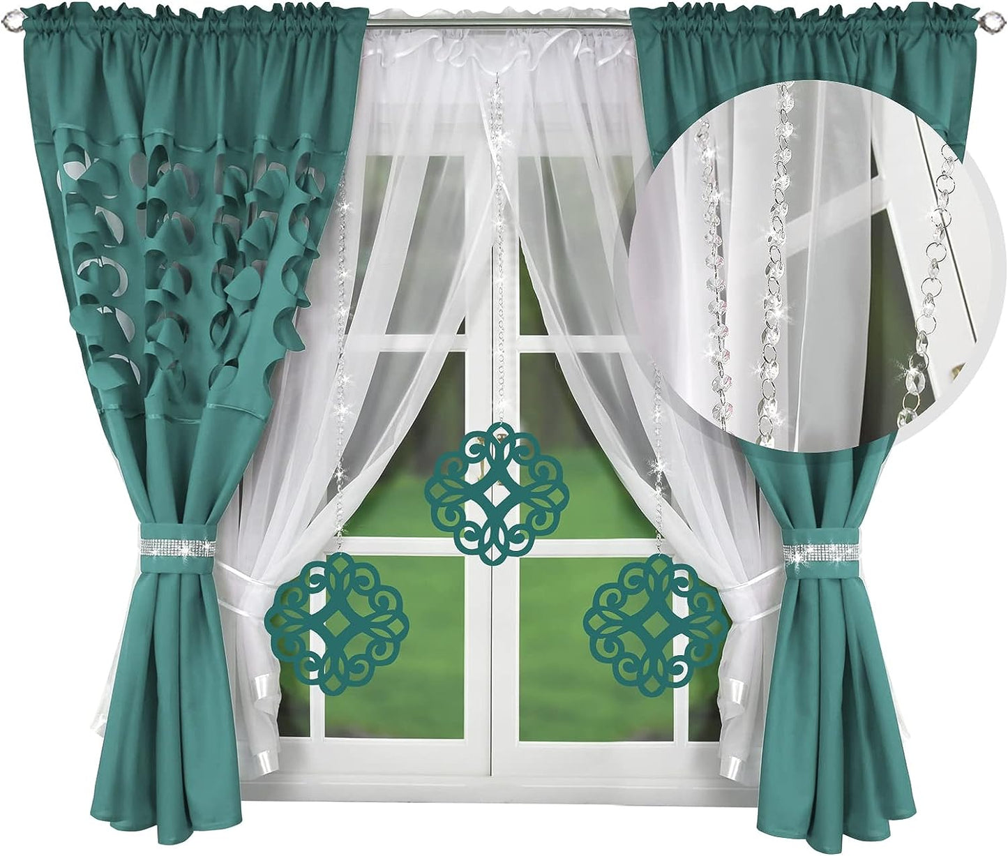 Decorative set with azure pendants - SEA GREEN image 0