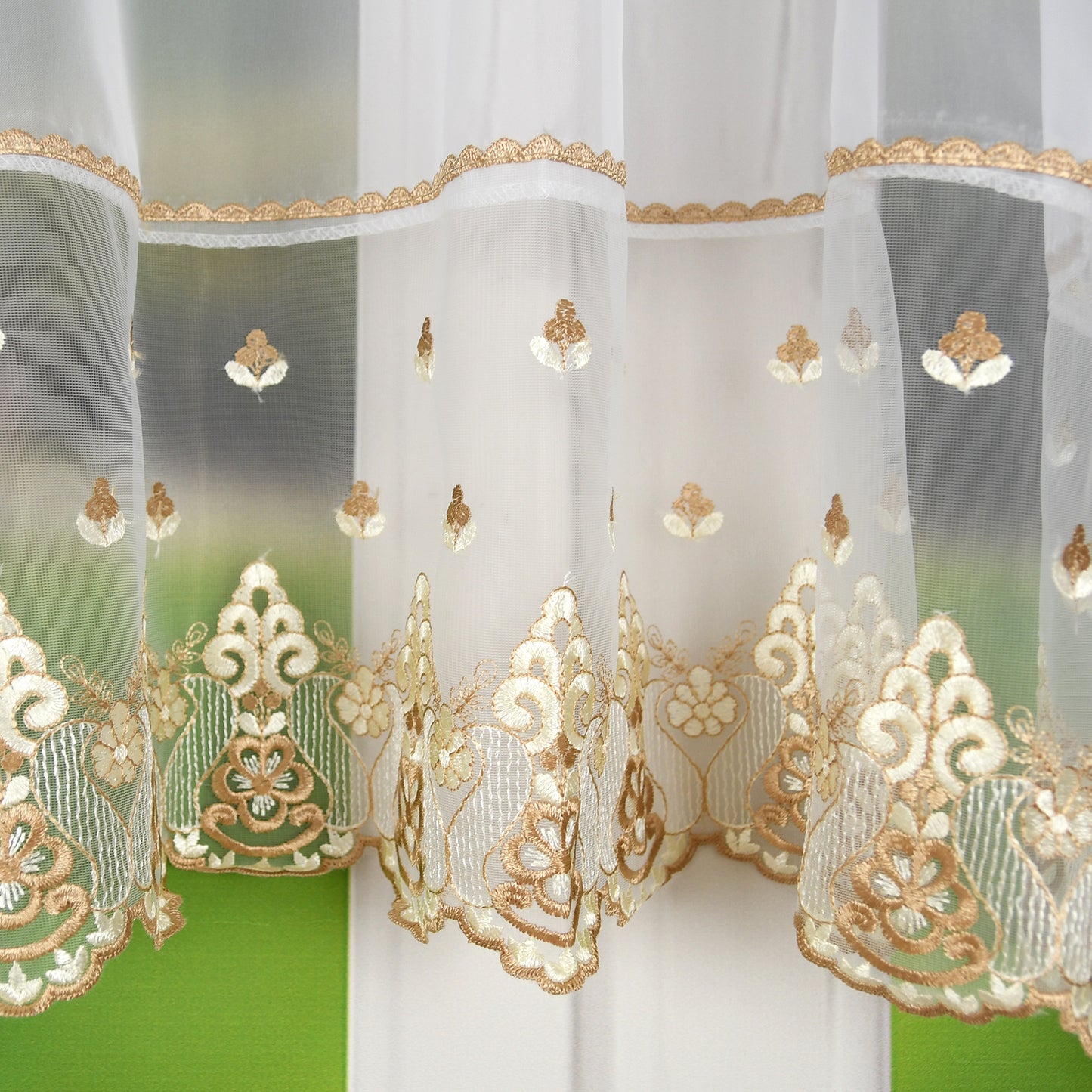 NIVA - Embroidered curtain with decorative lambrequin image 3