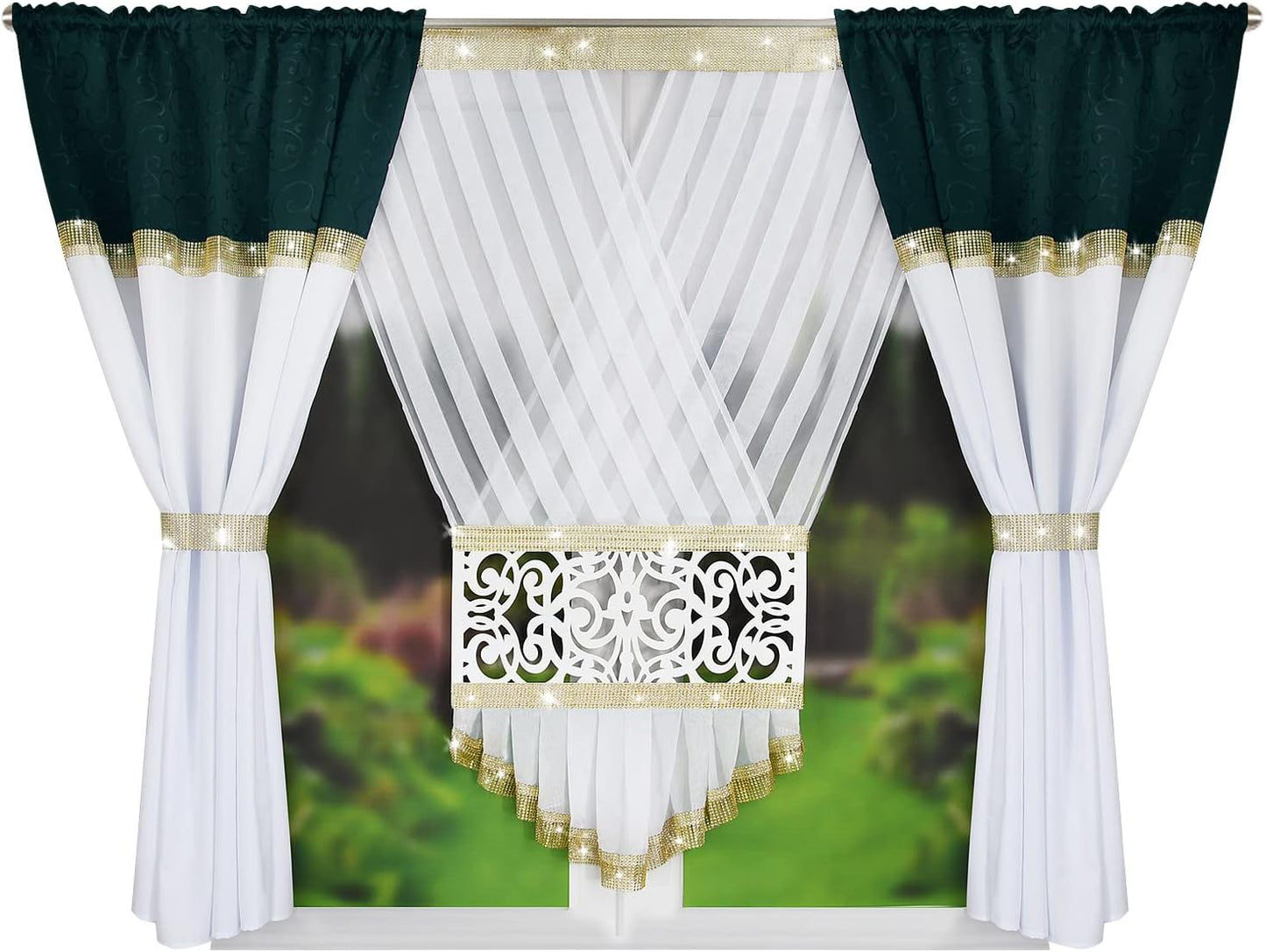 DESSI Dark Green Curtains - short image 0