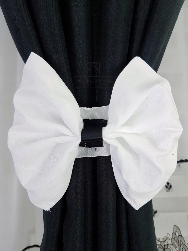 ,,Luna" Curtain with decorative lambrequin - black image 3