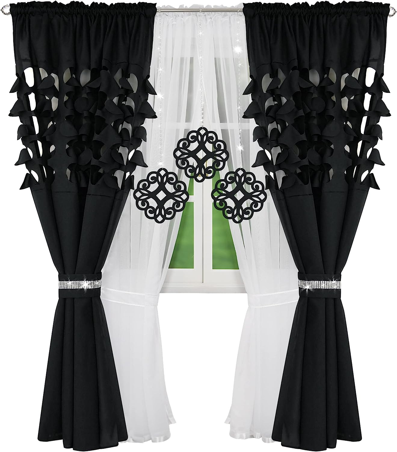 Decorative set with azure pendants -BLACK image 1