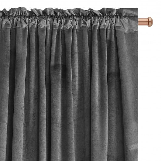 Silver-gray velvet curtain on a tape 135x270cm ARACELI image 2