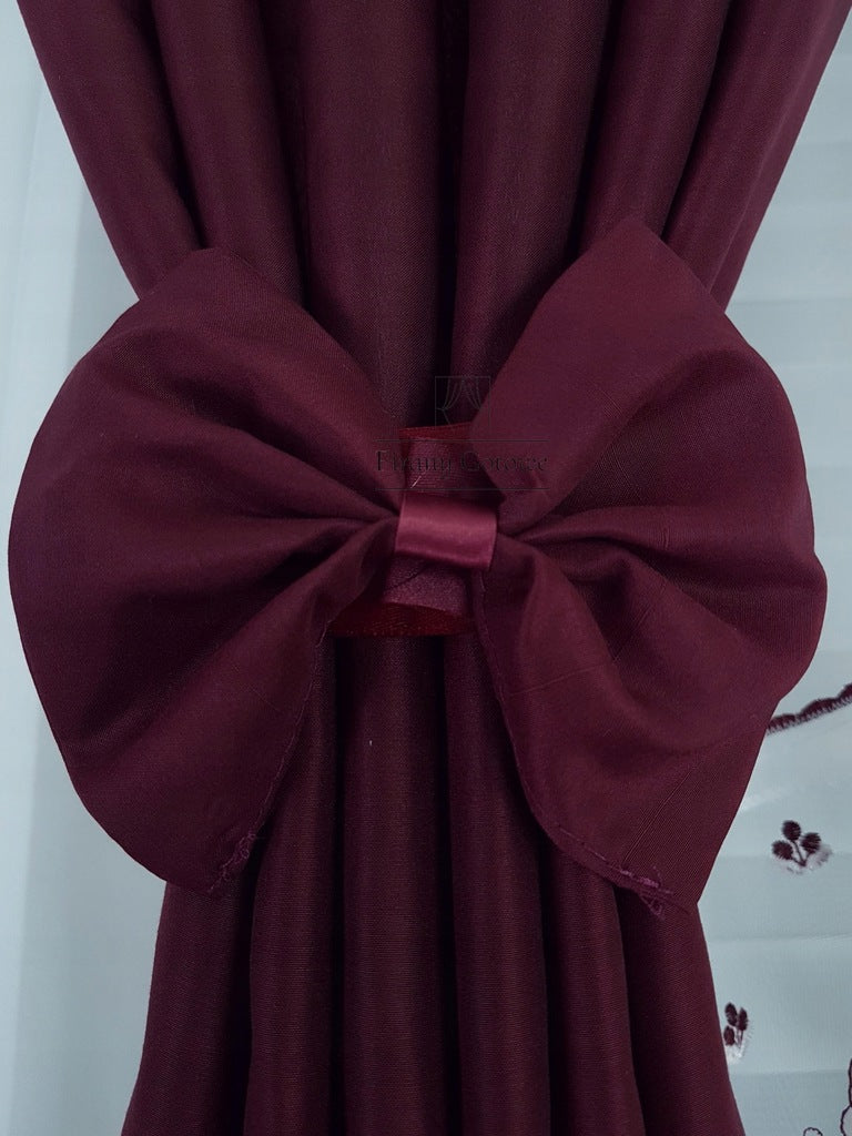 ,,Luna" Curtain with decorative lambrequin -burgundy image 2