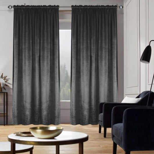 Graphite velvet curtain on a tape 135x250cm ANGELA image 1