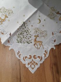 TABLECLOTH Christmas Reindeer  - Table Runner - White image 2