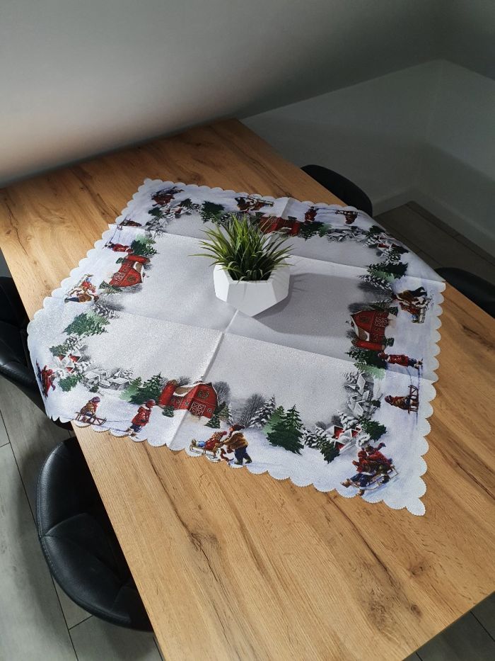 MAGIC OF CHRISTMAS - napkinChristmas Decoration with Sleigh - Gray image 1