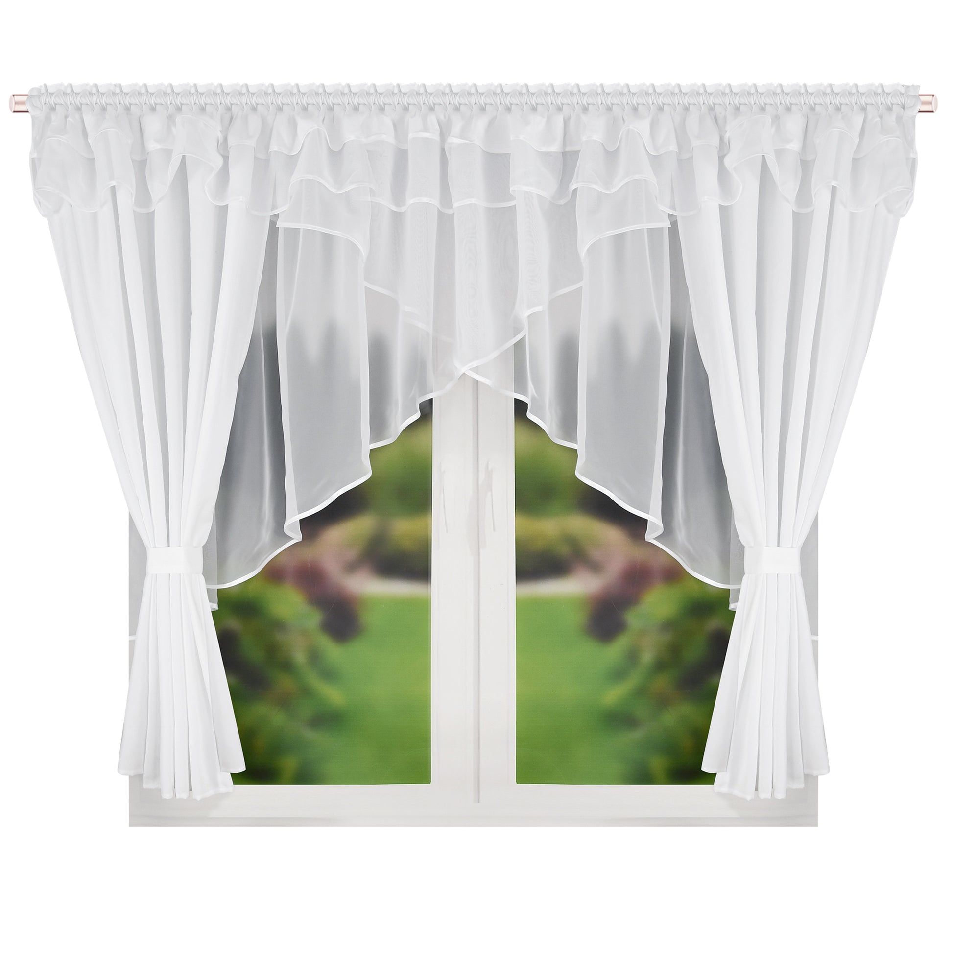 WERA - White curtain set with voile curtain + lambrequin image 0