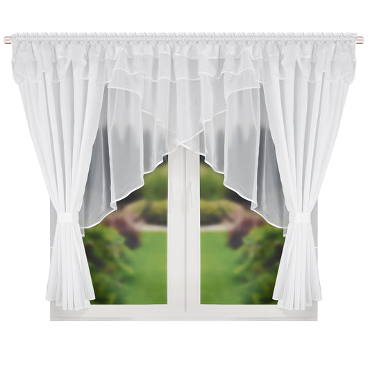 WERA - White curtain set with voile curtain + lambrequin image 0