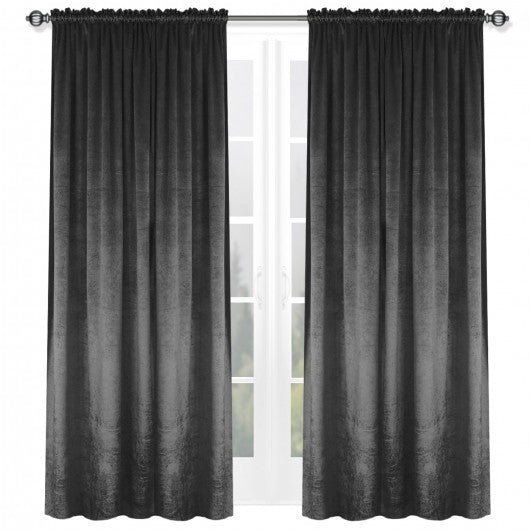 Graphite velvet curtain on a tape 135x250cm ANGELA image 0