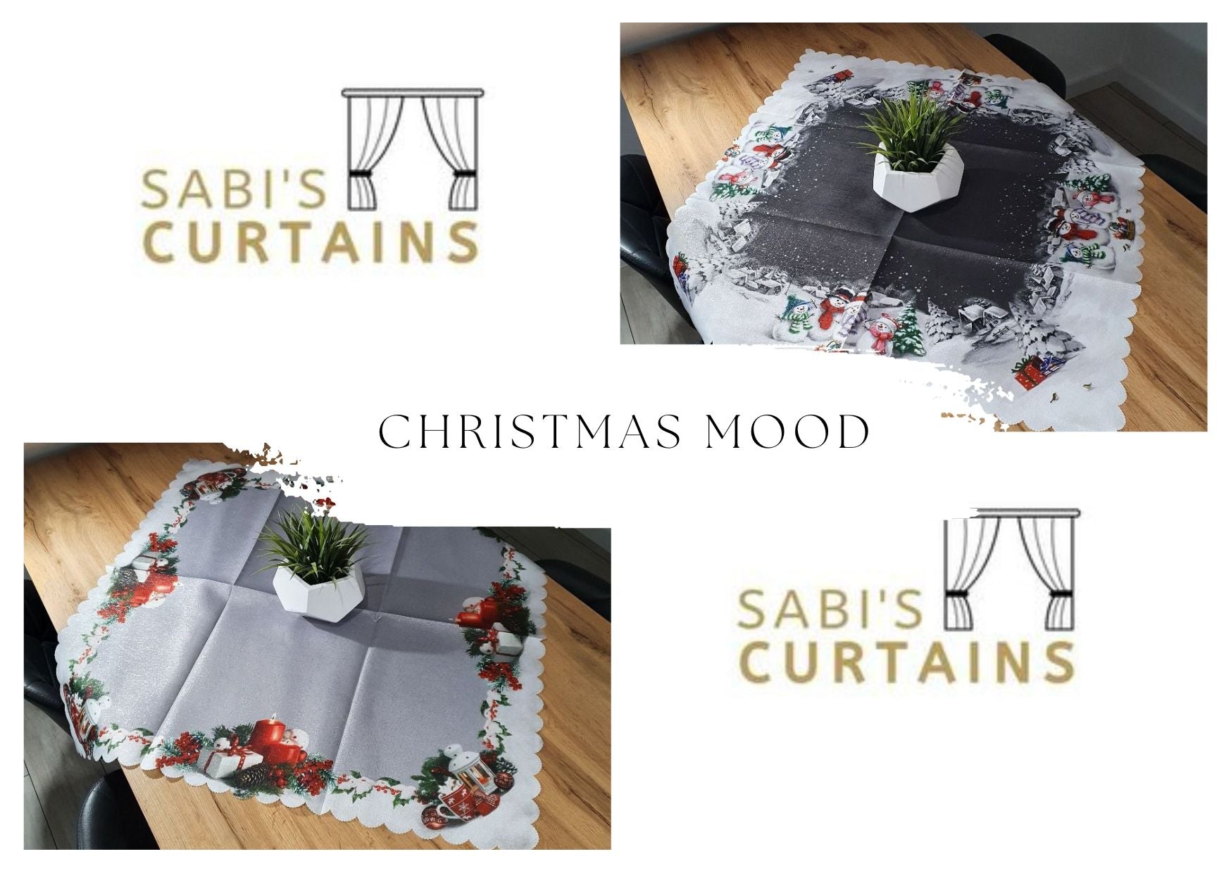 MAGIC OF CHRISTMAS - napkinChristmas Decoration with Sleigh - Gray image 0