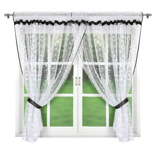 Spring Tulle Curtain Embroidered with Raluka flowers image 0