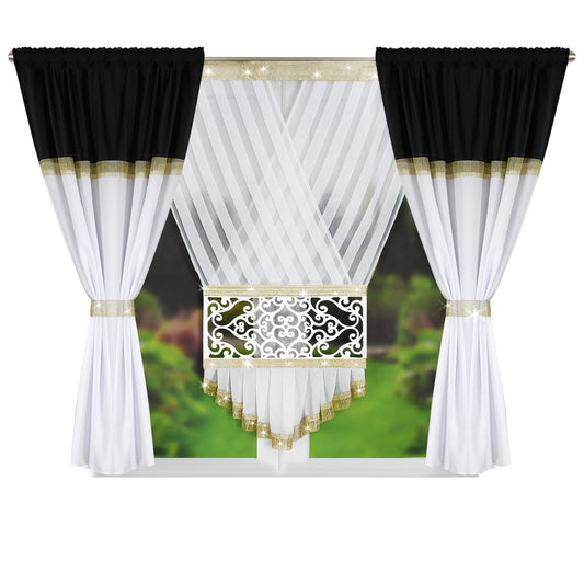 DESSI Black Velvet and Gold Rhinestones - Short image 0