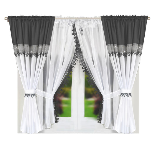 ZAYA  Short Gray Curtain Decorative Set image 0