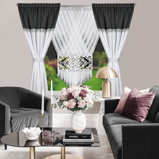 DESSI Dark Gray Velvet and Silver Rhinestones - Short image 0