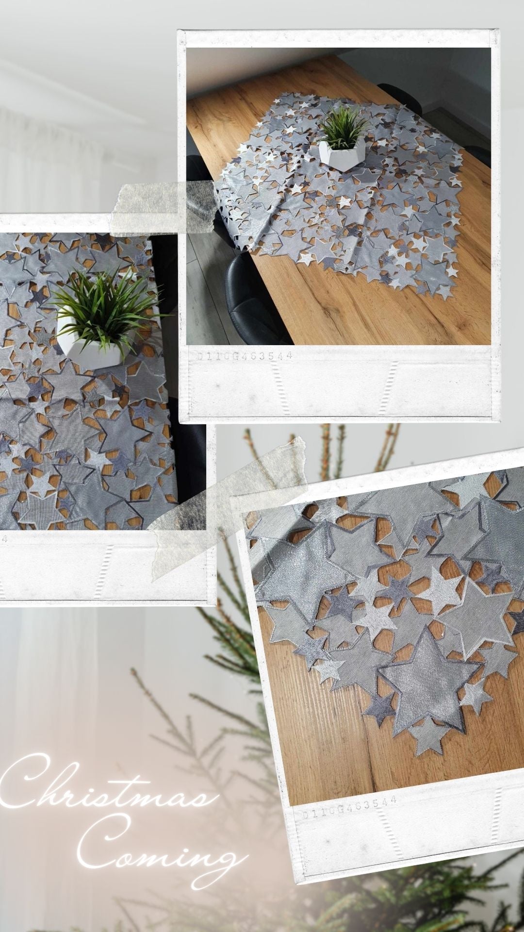 TABLECLOTH Christmas MAGIC STARS  - Table Runner - Silver image 0