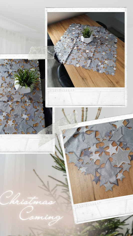 TABLECLOTH Christmas MAGIC STARS  - Table Runner - Silver image 0