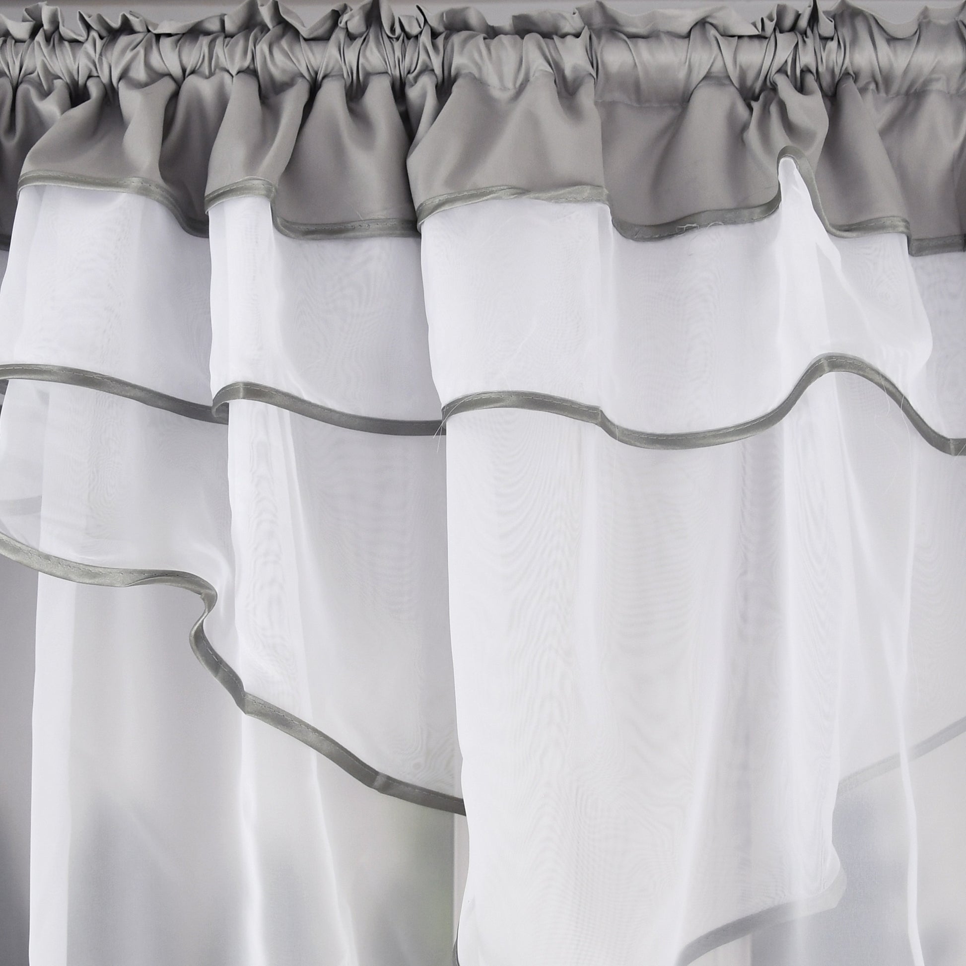 WERA - Gray curtain set with voile curtain + lambrequin image 2