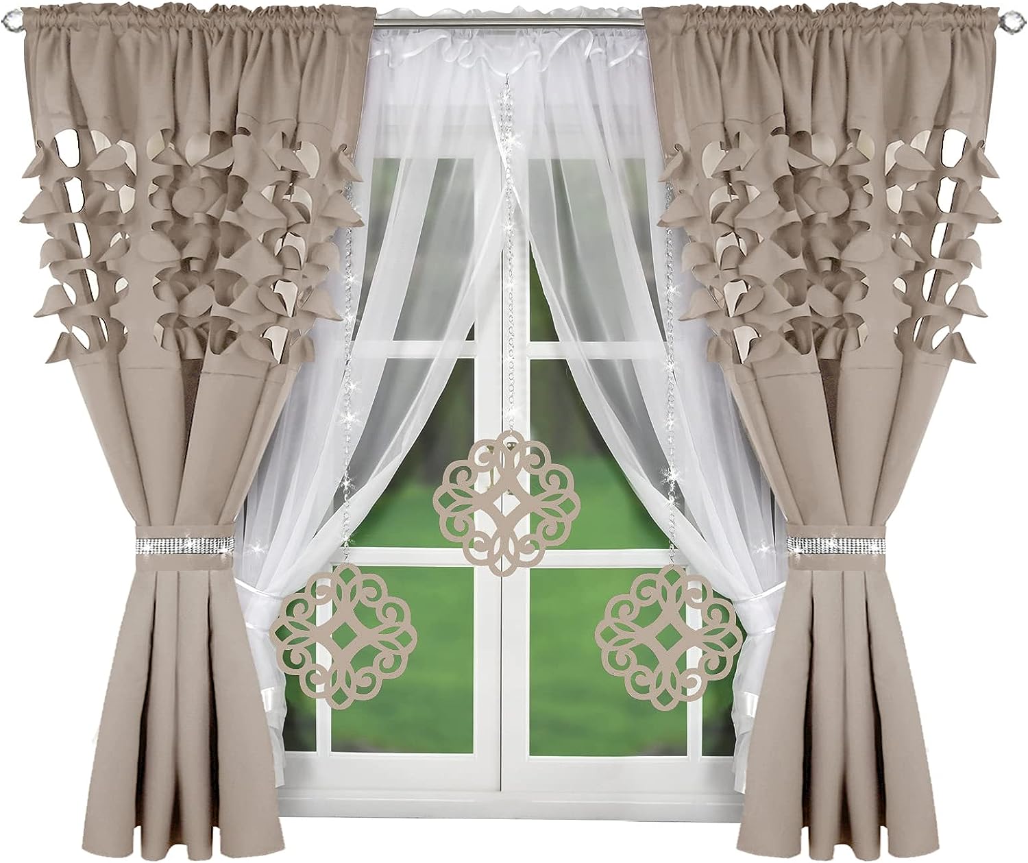 Decorative set with azure pendants -CAPPUCCINO image 0
