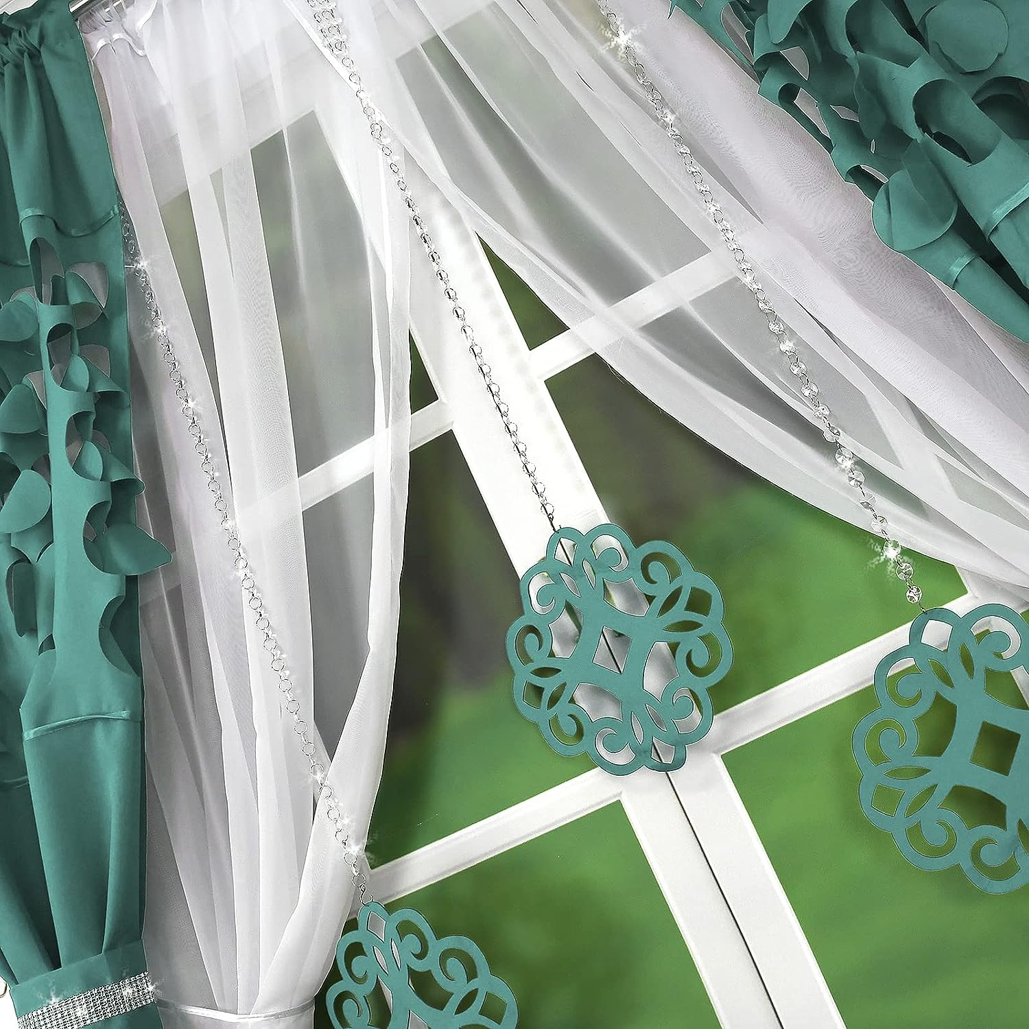 Decorative set with azure pendants - SEA GREEN image 3