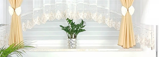 ,,Luna" Curtain with decorative lambrequin  -yellow image 1